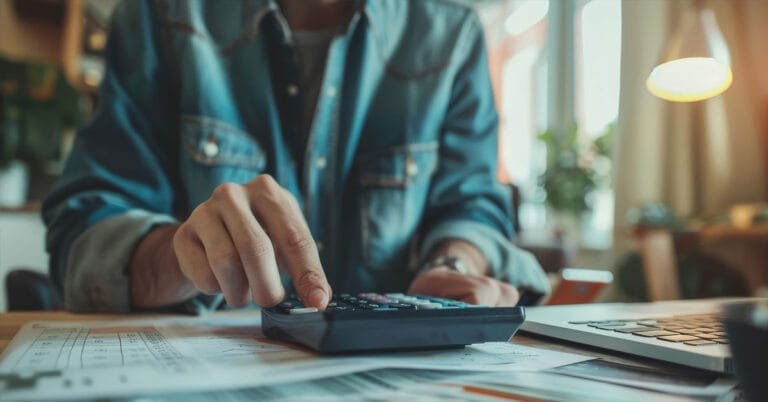 Pessoa calculando e em dúvida de quanto posso pegar de empréstimo pessoal de cordo com sua renda